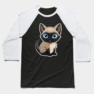 Cute Siamese Cat Lover Funny Siamese Cat Baseball T-Shirt